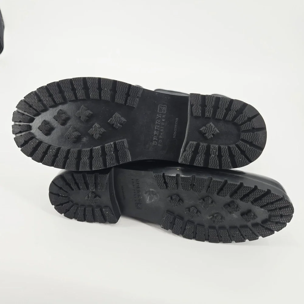 Sperry Top-Sider Pelican III Quilted Black Tall Rain Boots Women's Size 10‎